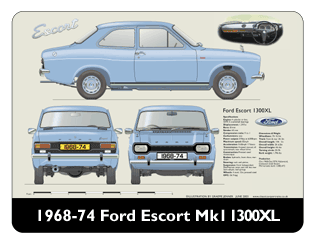 Ford Escort MkI 1300 XL 1968-74 Mouse Mat